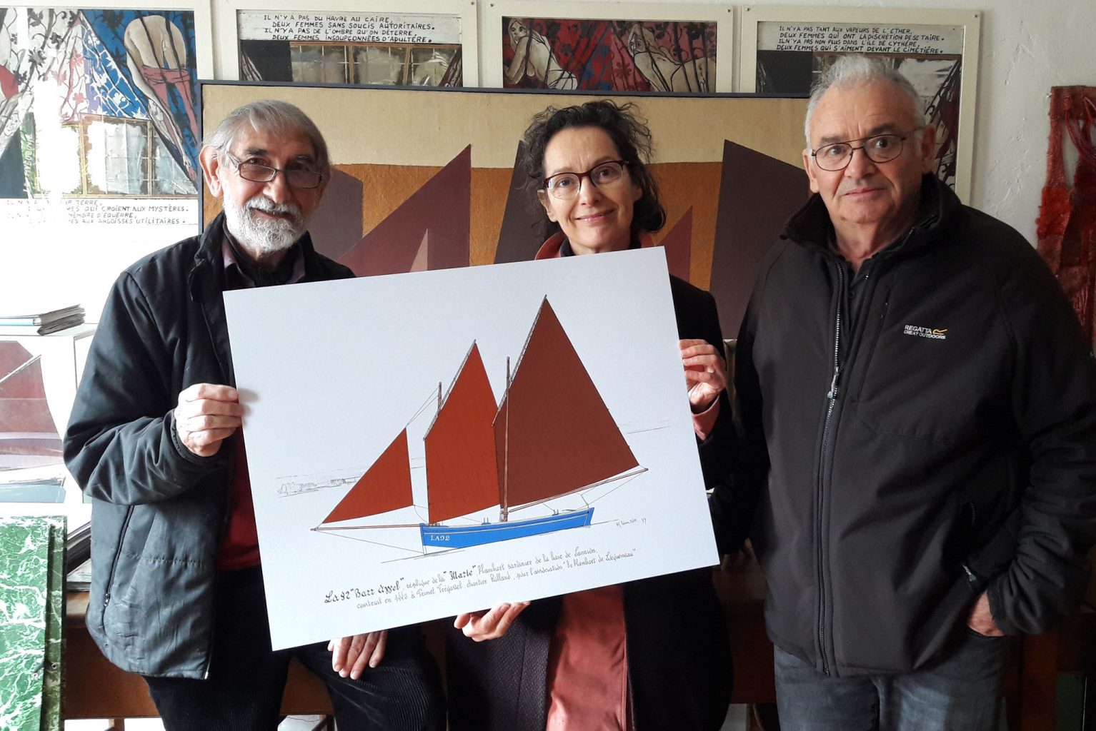 Remise d’un dessin de Barr Awel lors de la réunion de Kérisit